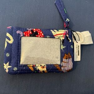 Vera Bradley Catnip Christmas zipper ID case